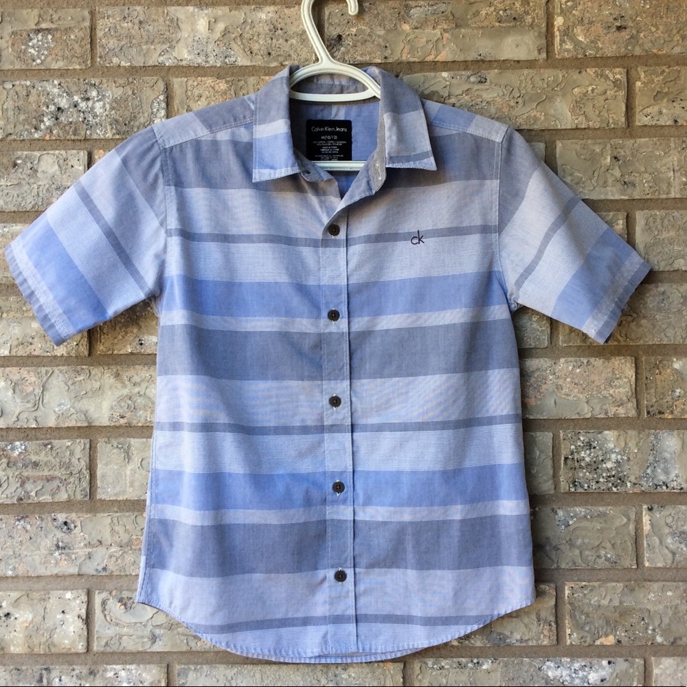 Boy CK blue white stripe 10/12